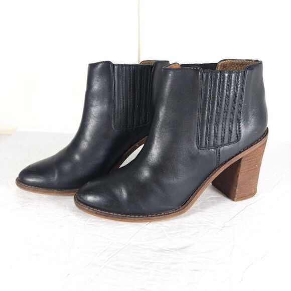 Madewell Women's The Ryan US8 Black Geniune Leather Ankle Chelsea Boots Bootie - Picture 1 of 13